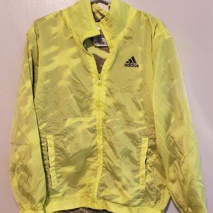 Adidas Neon Yellow Windbreaker Jacket Kids Size 5